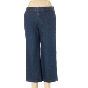 Kate Spade Broome Street Dark Wash Cropped Wide Leg Denim Jean Trouser Pant 28